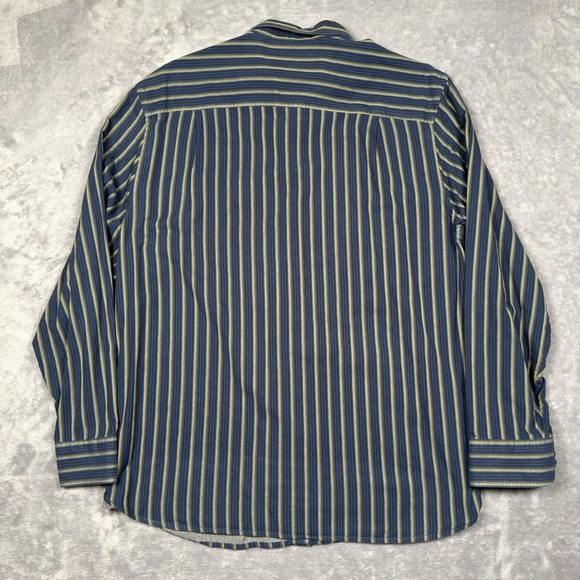 Tommy Bahama Shirt Mens L Striped Cotton Silk Stretch Dress Island Modern Fit - Picture 3 of 10